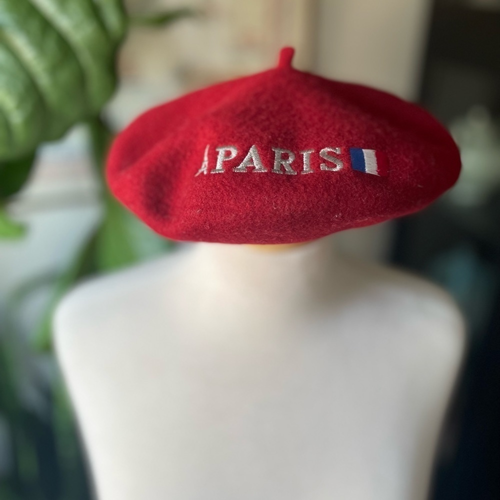 Vintage Red Wool Parisian Barrette - Adult - Picture 3 of 4